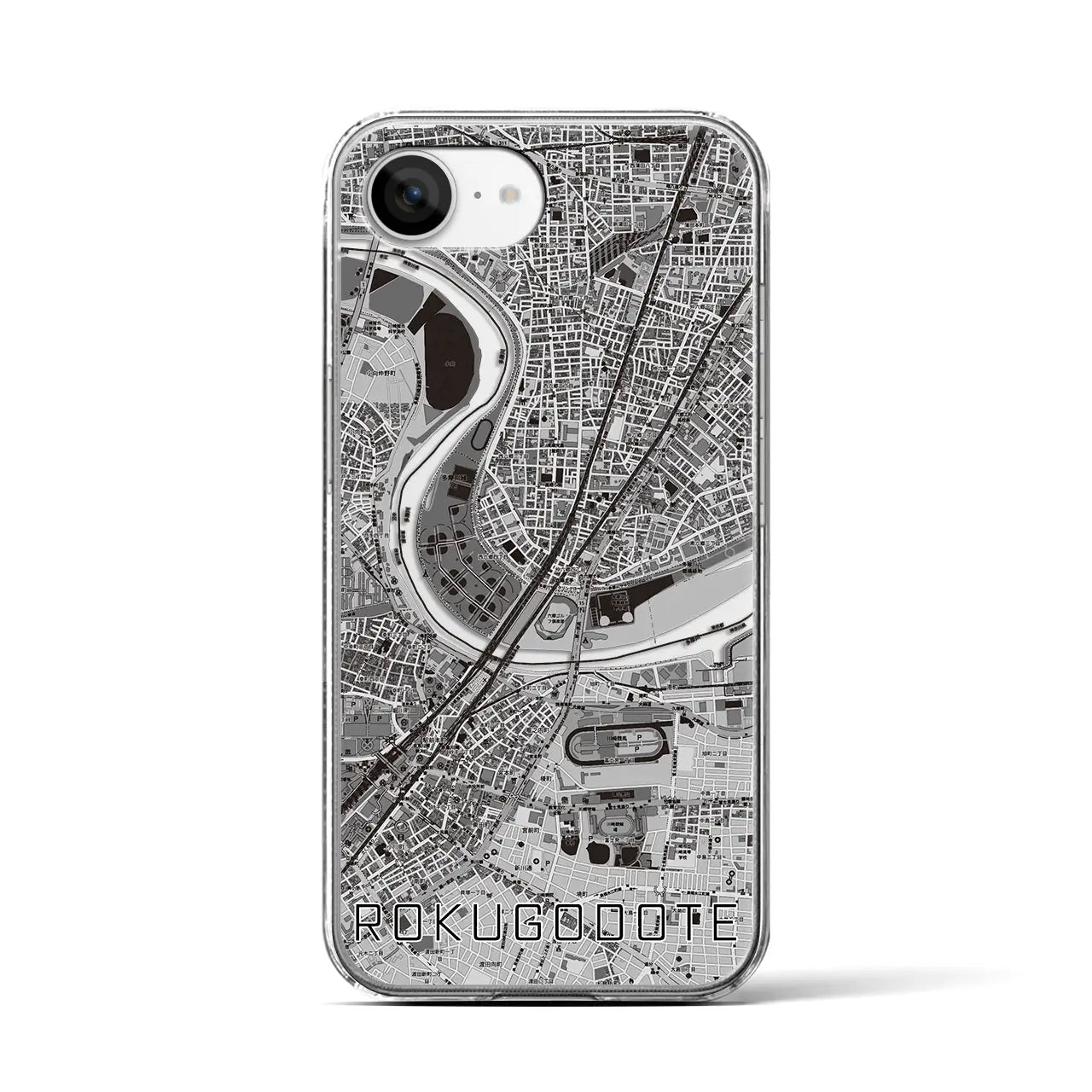 【六郷土手(東京都)】地図柄iPhoneケース(クリアタイプ)