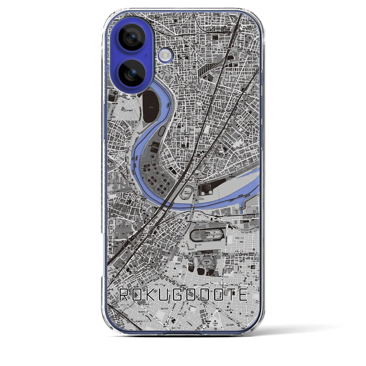 【六郷土手(東京都)】地図柄iPhoneケース(クリアタイプ)