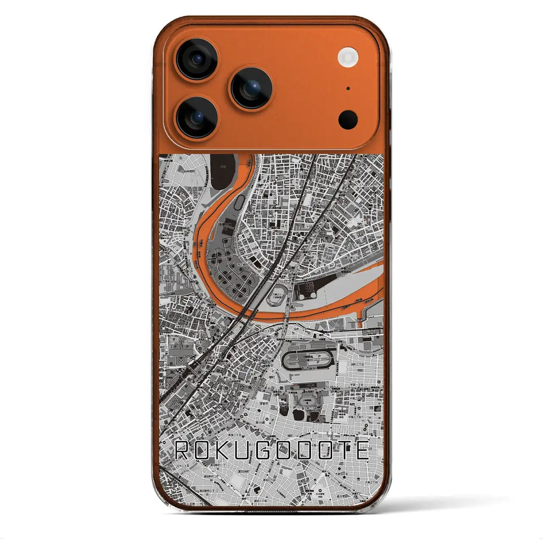 【六郷土手(東京都)】地図柄iPhoneケース(クリアタイプ)