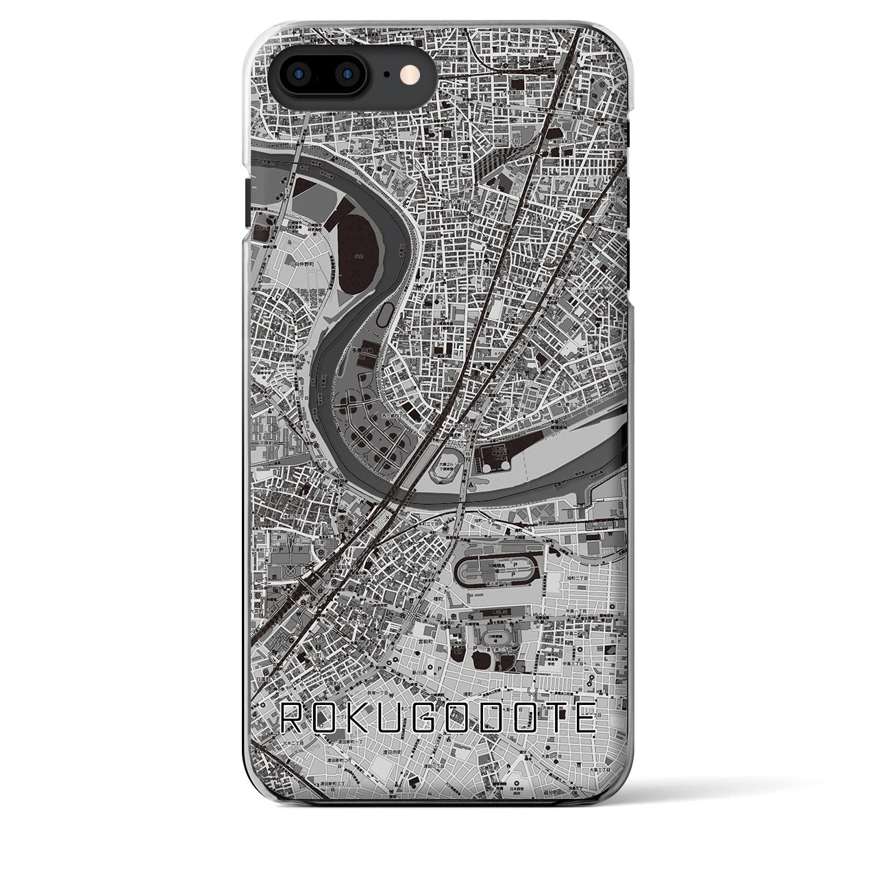 【六郷土手(東京都)】地図柄iPhoneケース(クリアタイプ)