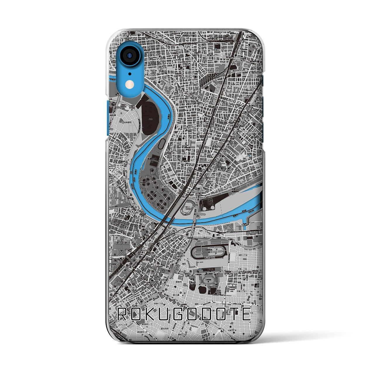 【六郷土手(東京都)】地図柄iPhoneケース(クリアタイプ)