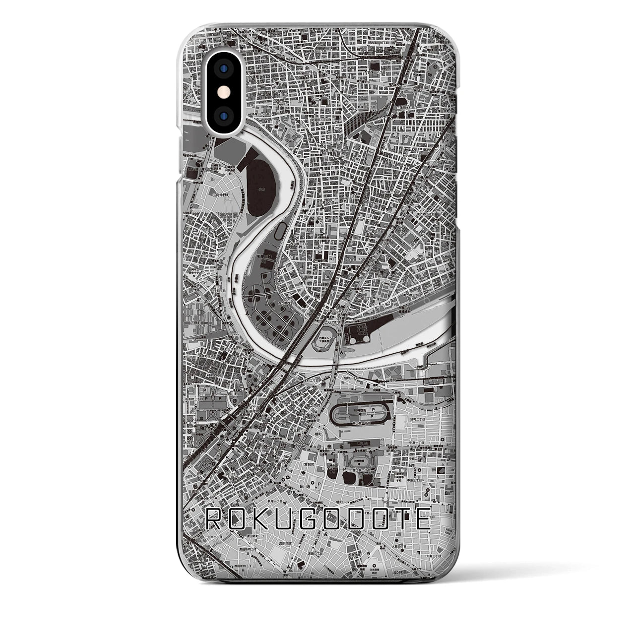 【六郷土手(東京都)】地図柄iPhoneケース(クリアタイプ)