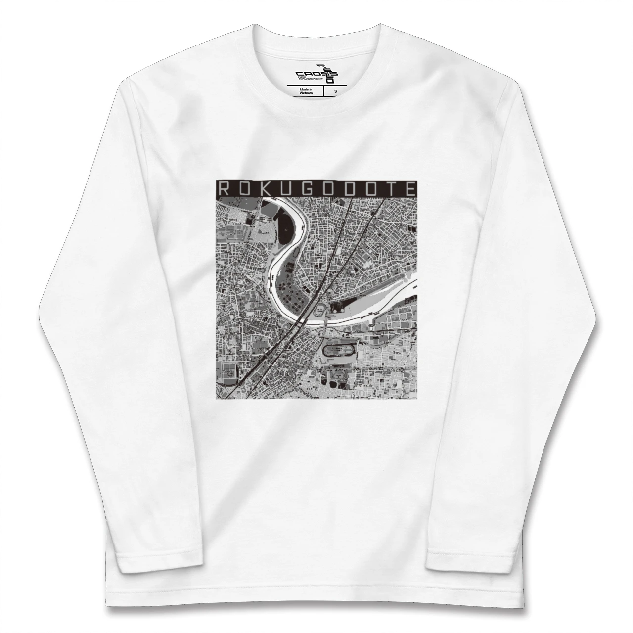 【六郷土手(東京都)】地図柄ロングスリーブTシャツ