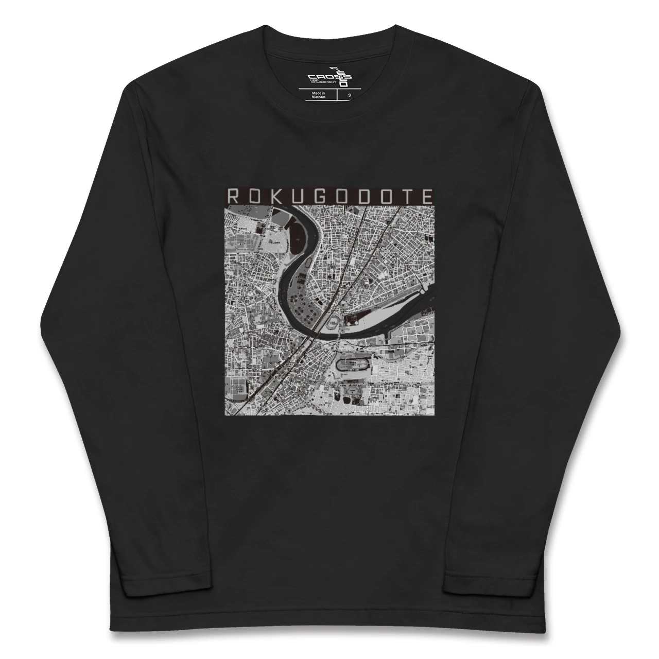 【六郷土手(東京都)】地図柄ロングスリーブTシャツ