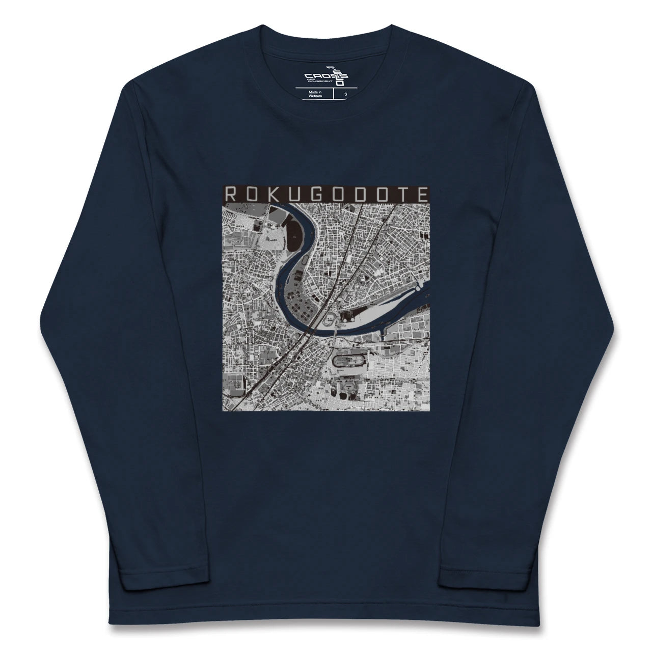 【六郷土手(東京都)】地図柄ロングスリーブTシャツ