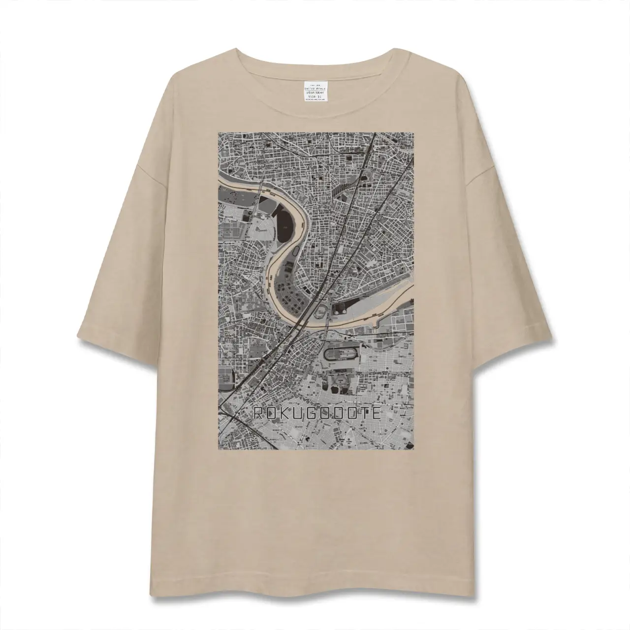【六郷土手(東京都)】地図柄ビッグシルエットTシャツ