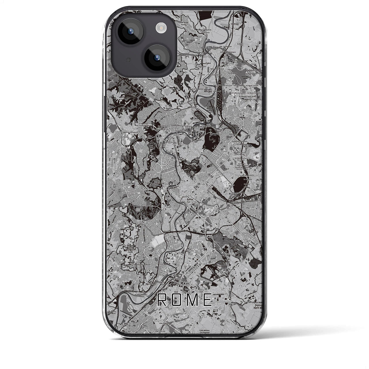 【ローマ(イタリア)】地図柄iPhoneケース(クリアタイプ)