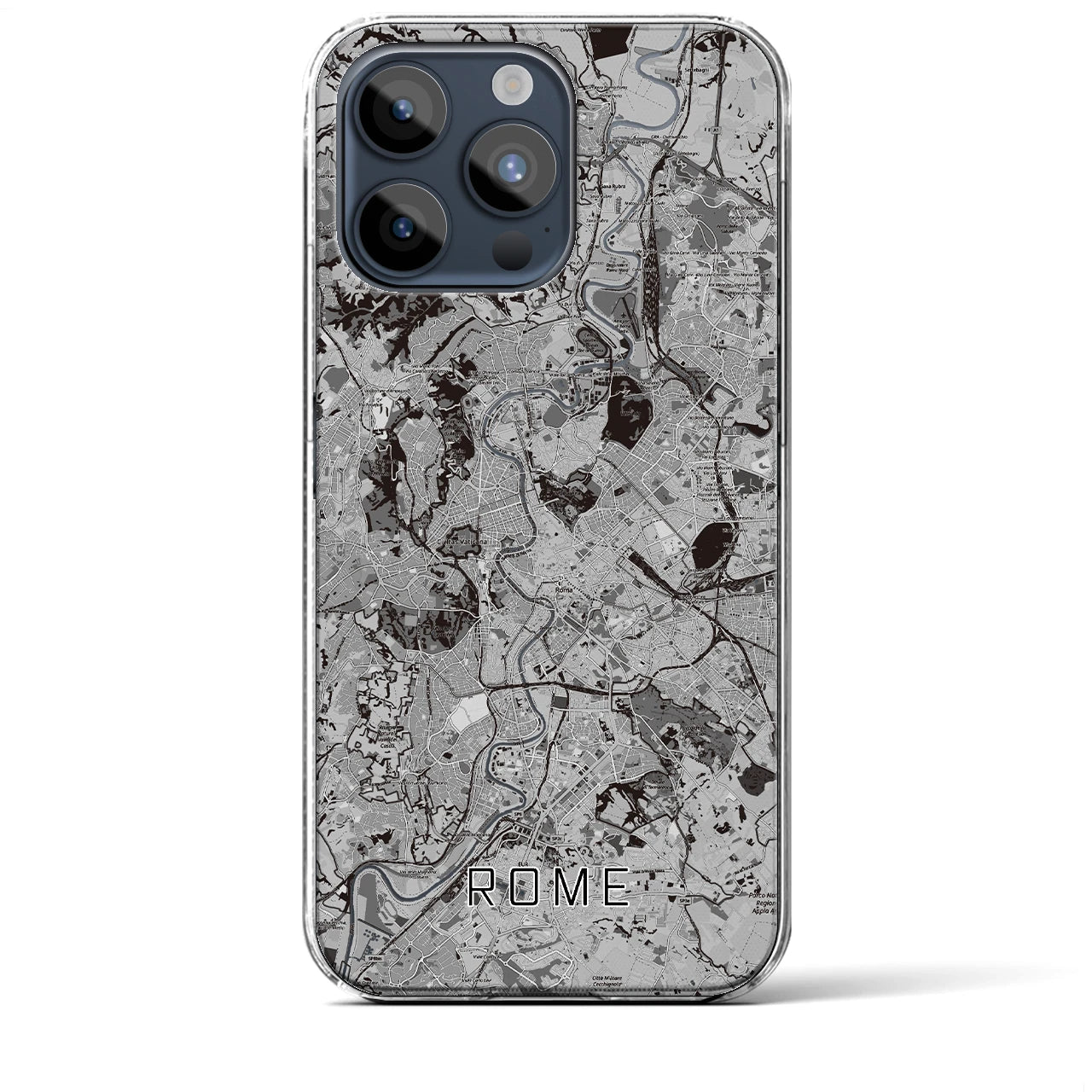【ローマ(イタリア)】地図柄iPhoneケース(クリアタイプ)