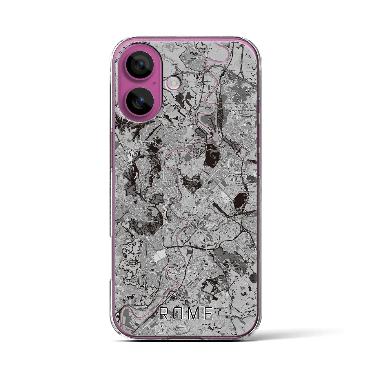 【ローマ(イタリア)】地図柄iPhoneケース(クリアタイプ)