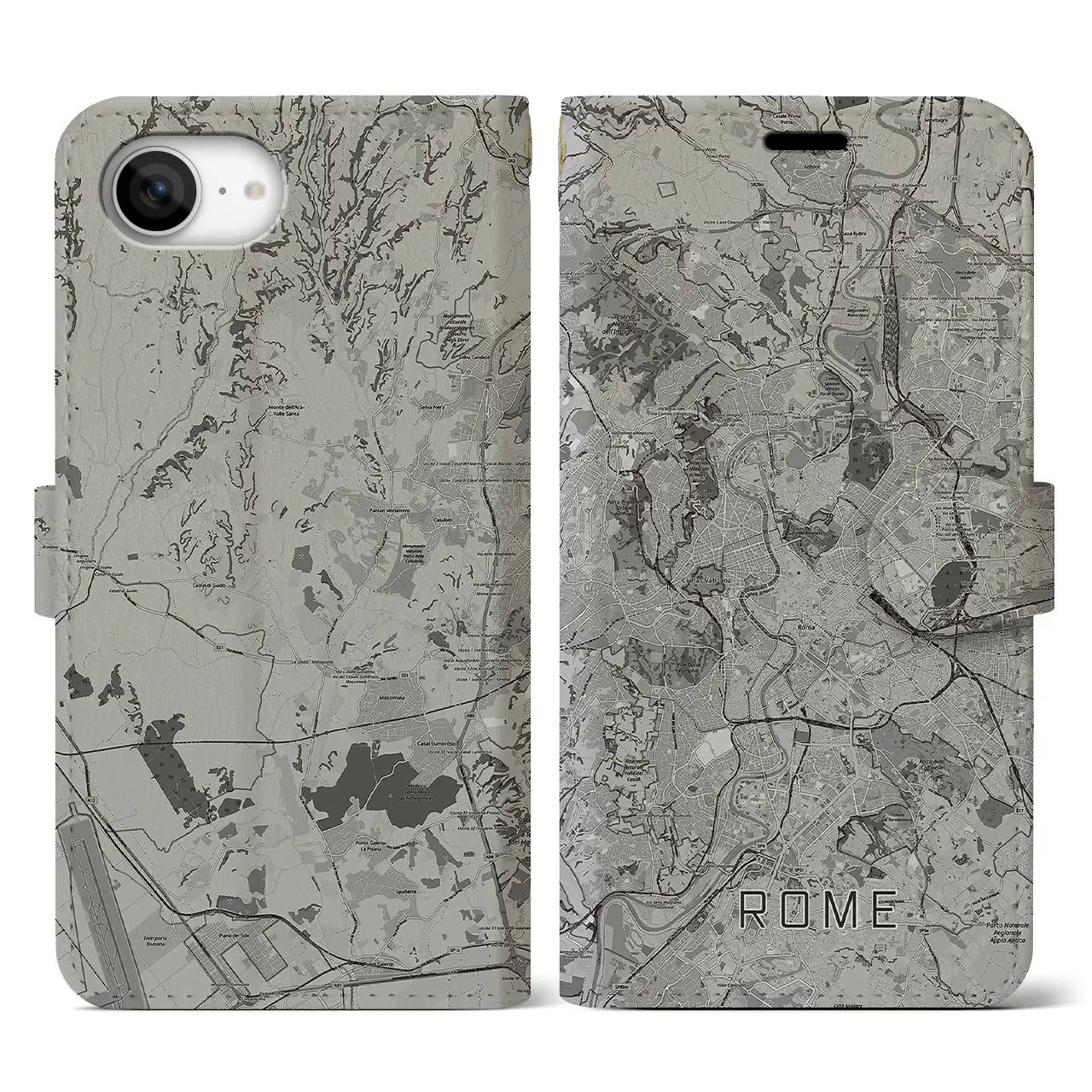 【ローマ(イタリア)】地図柄iPhoneケース(手帳タイプ)