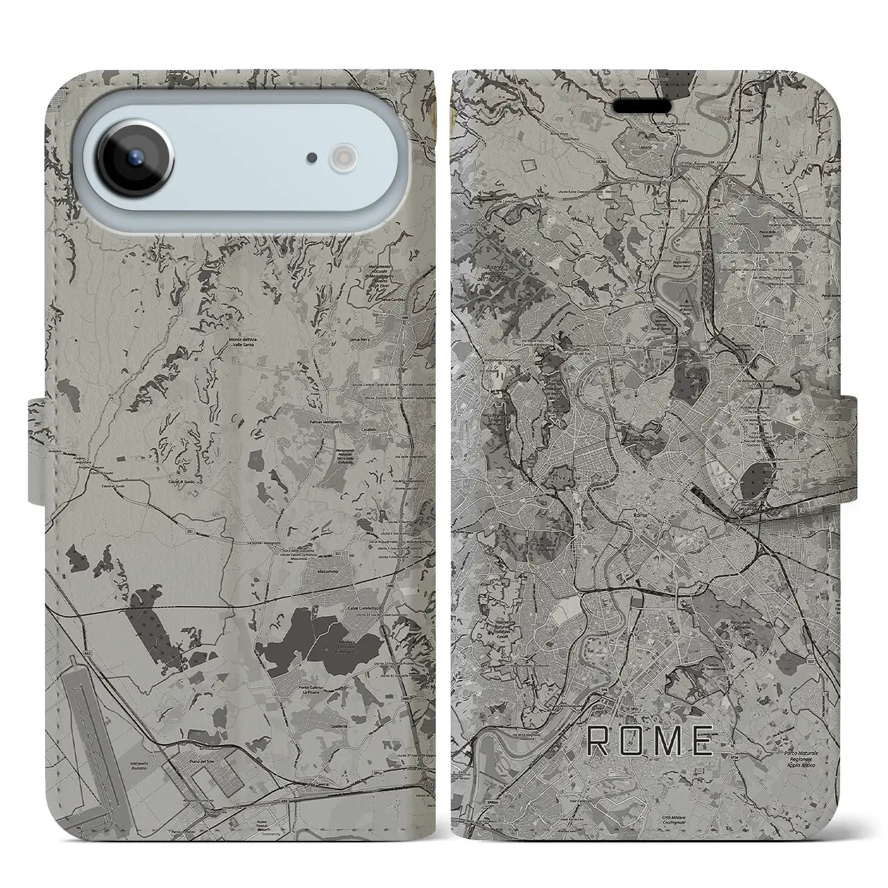 【ローマ(イタリア)】地図柄iPhoneケース(手帳タイプ)