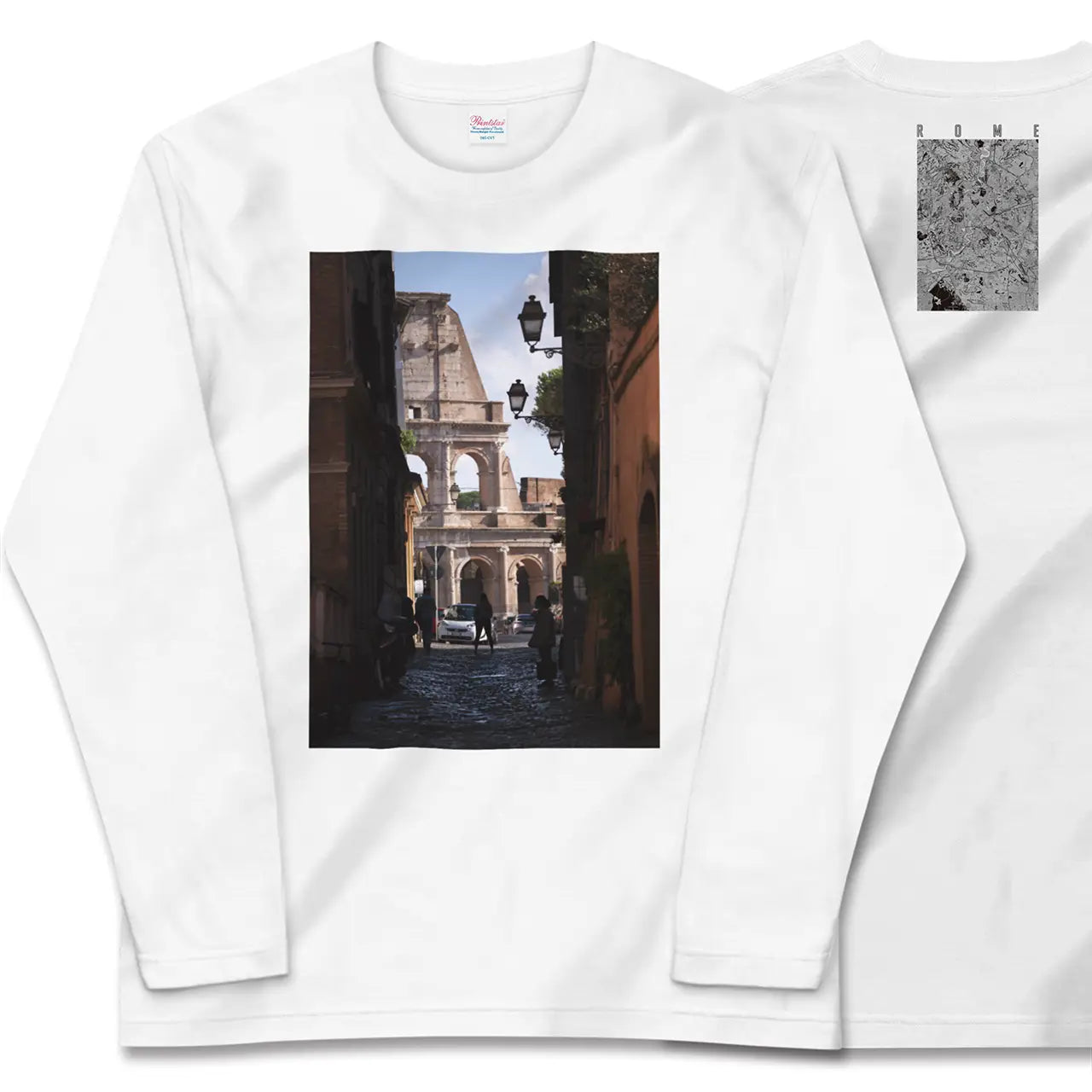 【ローマ(イタリア)】Map World ロングスリーブTシャツ