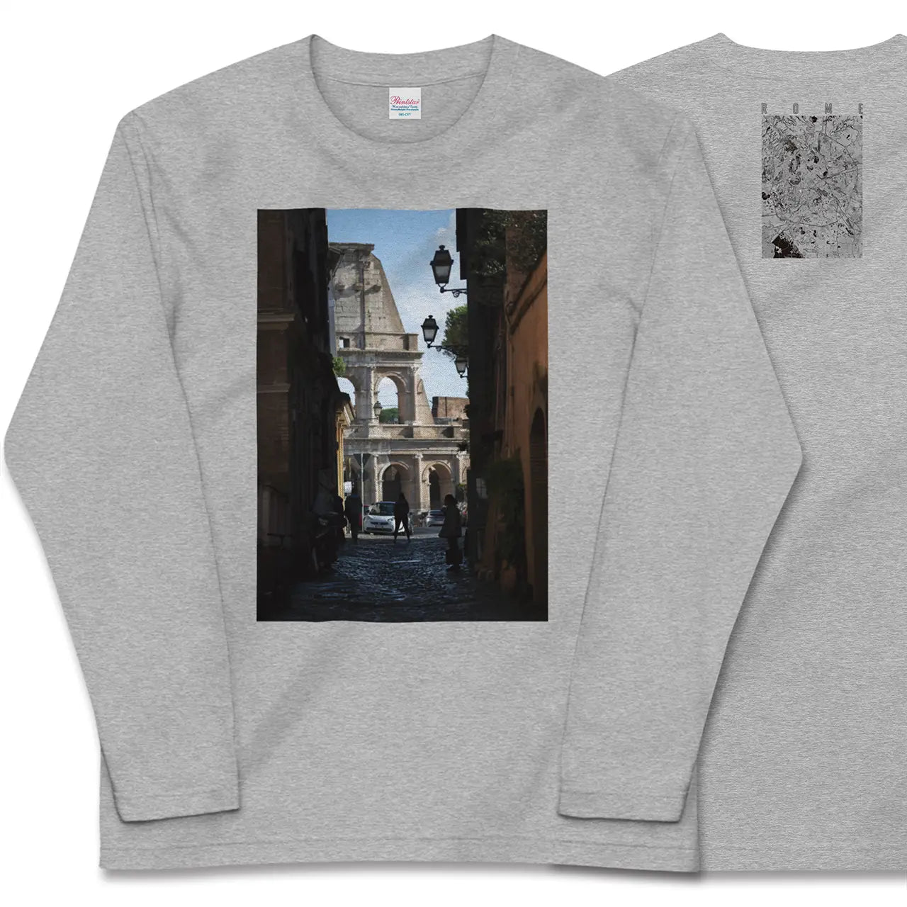 【ローマ(イタリア)】Map World ロングスリーブTシャツ