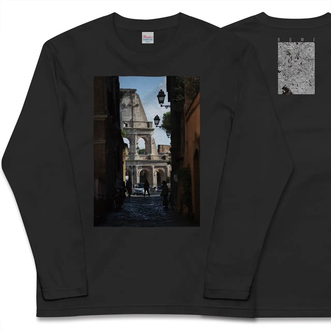 【ローマ(イタリア)】Map World ロングスリーブTシャツ