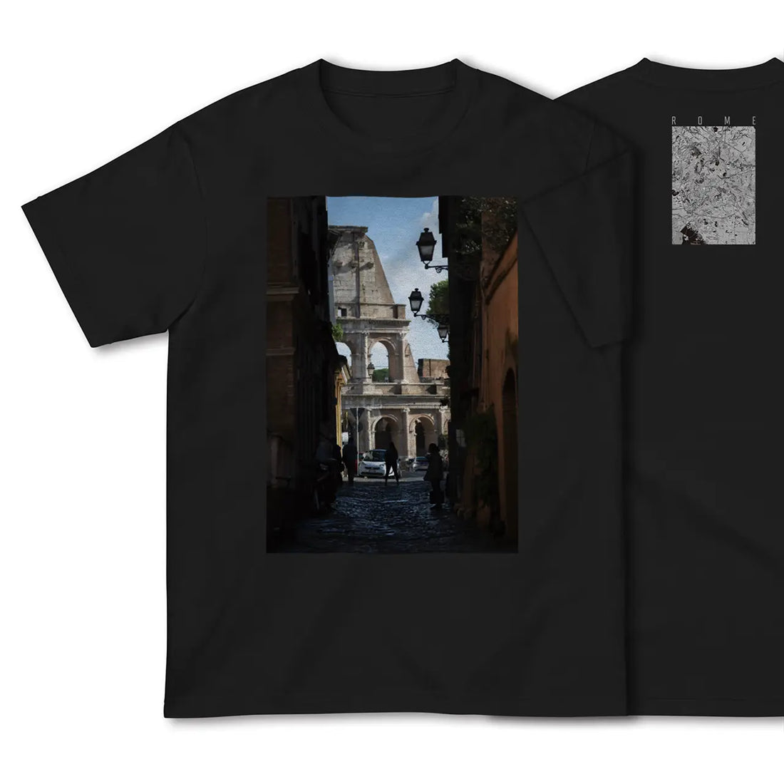 【ローマ(イタリア)】Map World ハイクオリティTシャツ