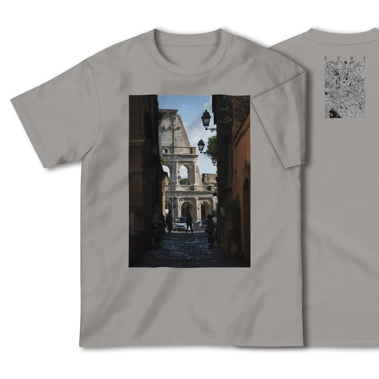 【ローマ(イタリア)】Map World ハイクオリティTシャツ