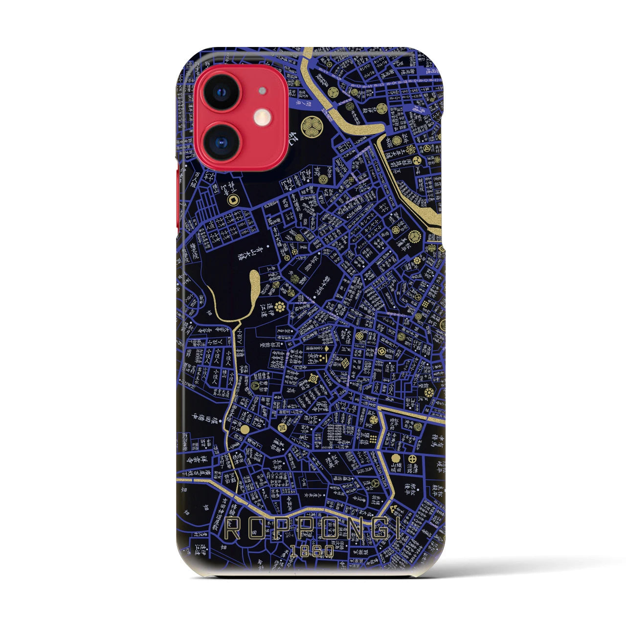 【六本木(東京都)】万延江戸図iPhoneケース(バックカバータイプ)