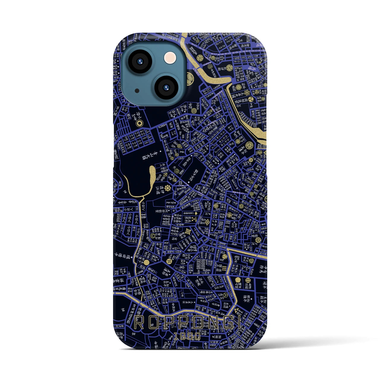 【六本木(東京都)】万延江戸図iPhoneケース(バックカバータイプ)