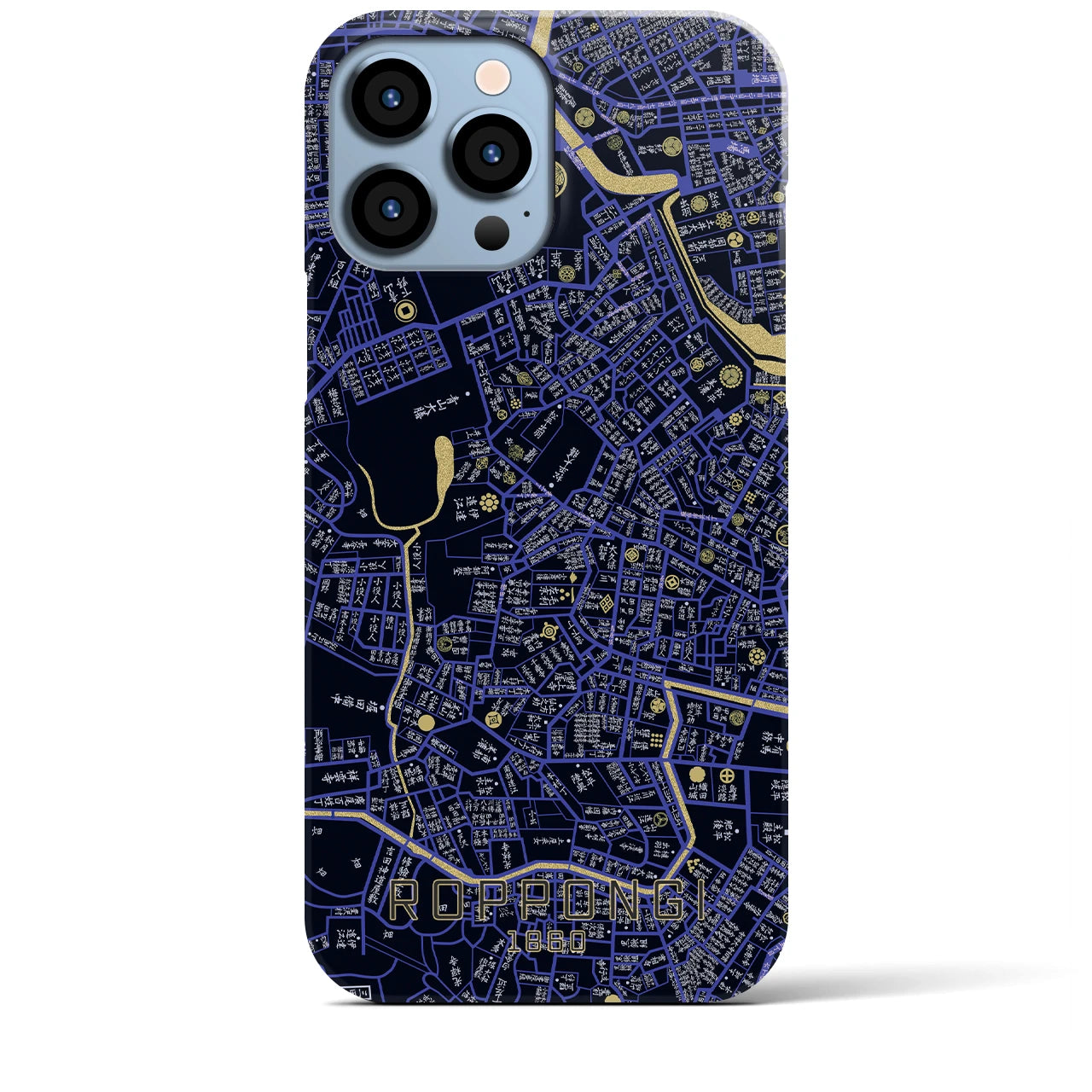 【六本木(東京都)】万延江戸図iPhoneケース(バックカバータイプ)