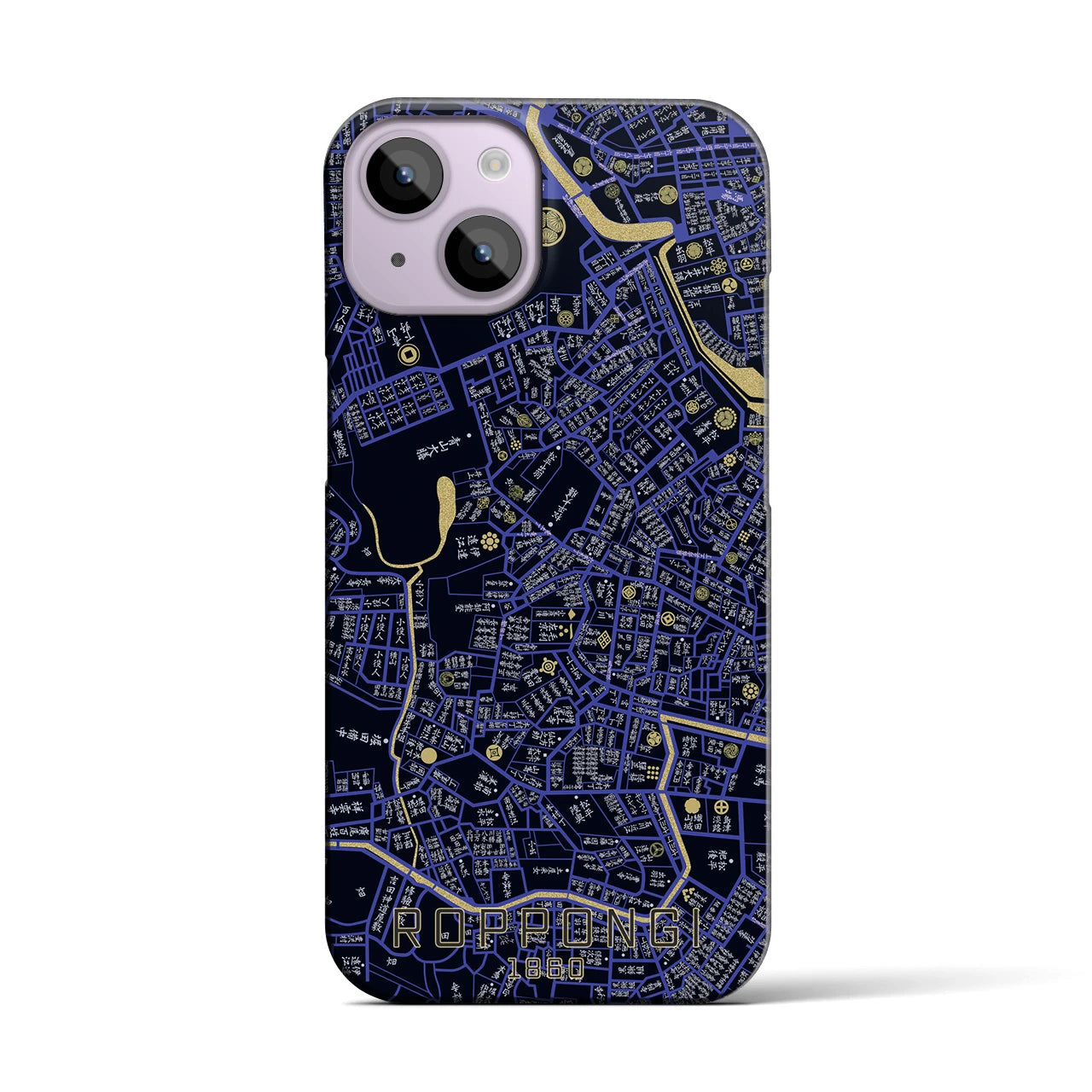 【六本木(東京都)】万延江戸図iPhoneケース(バックカバータイプ)