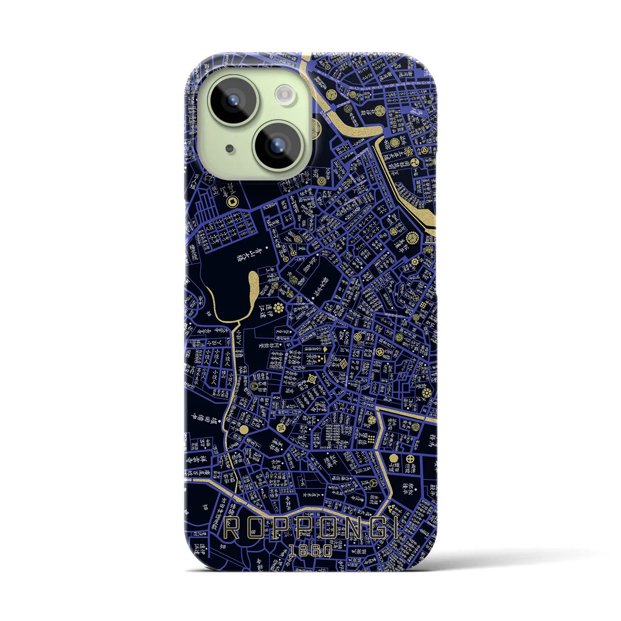 【六本木(東京都)】万延江戸図iPhoneケース(バックカバータイプ)