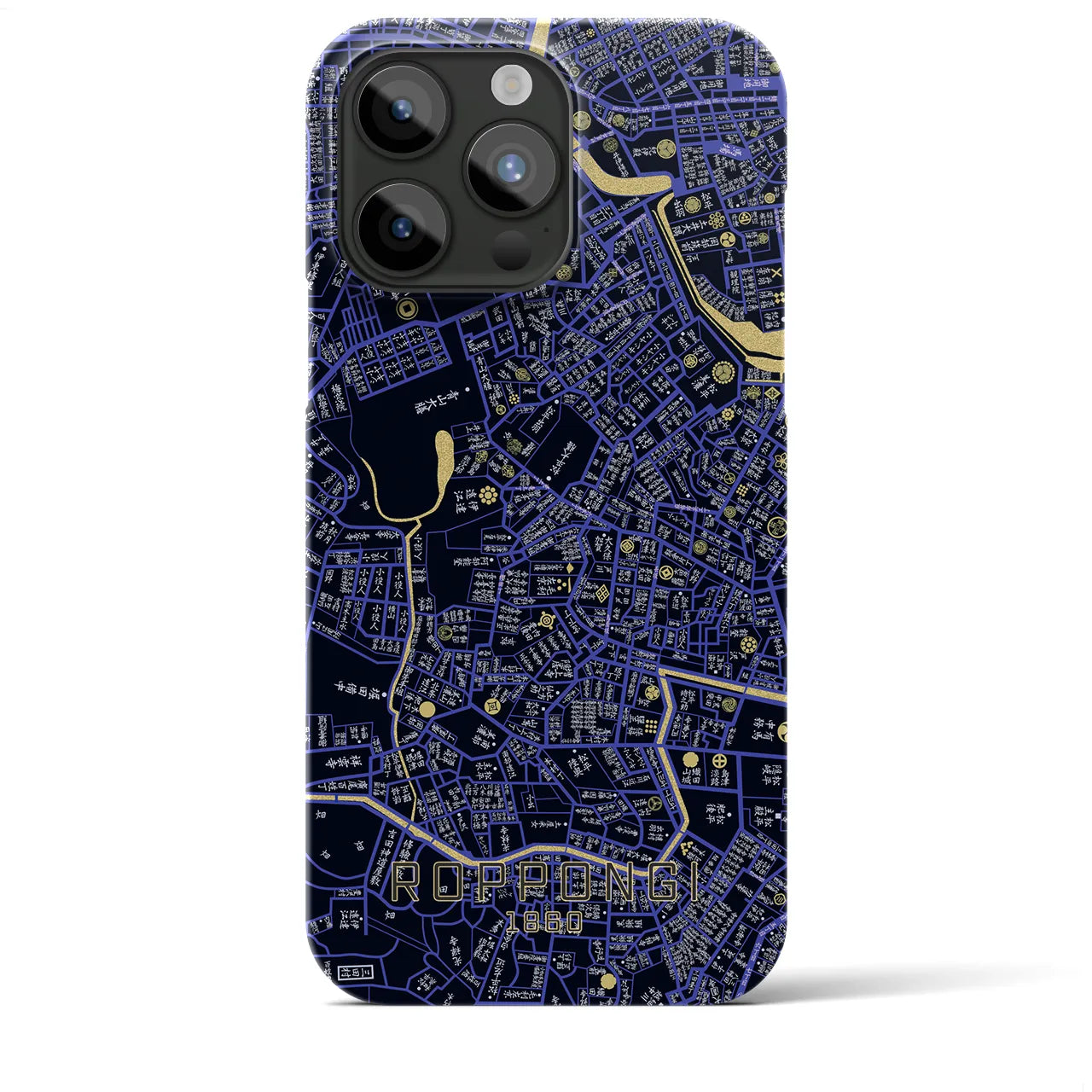 【六本木(東京都)】万延江戸図iPhoneケース(バックカバータイプ)