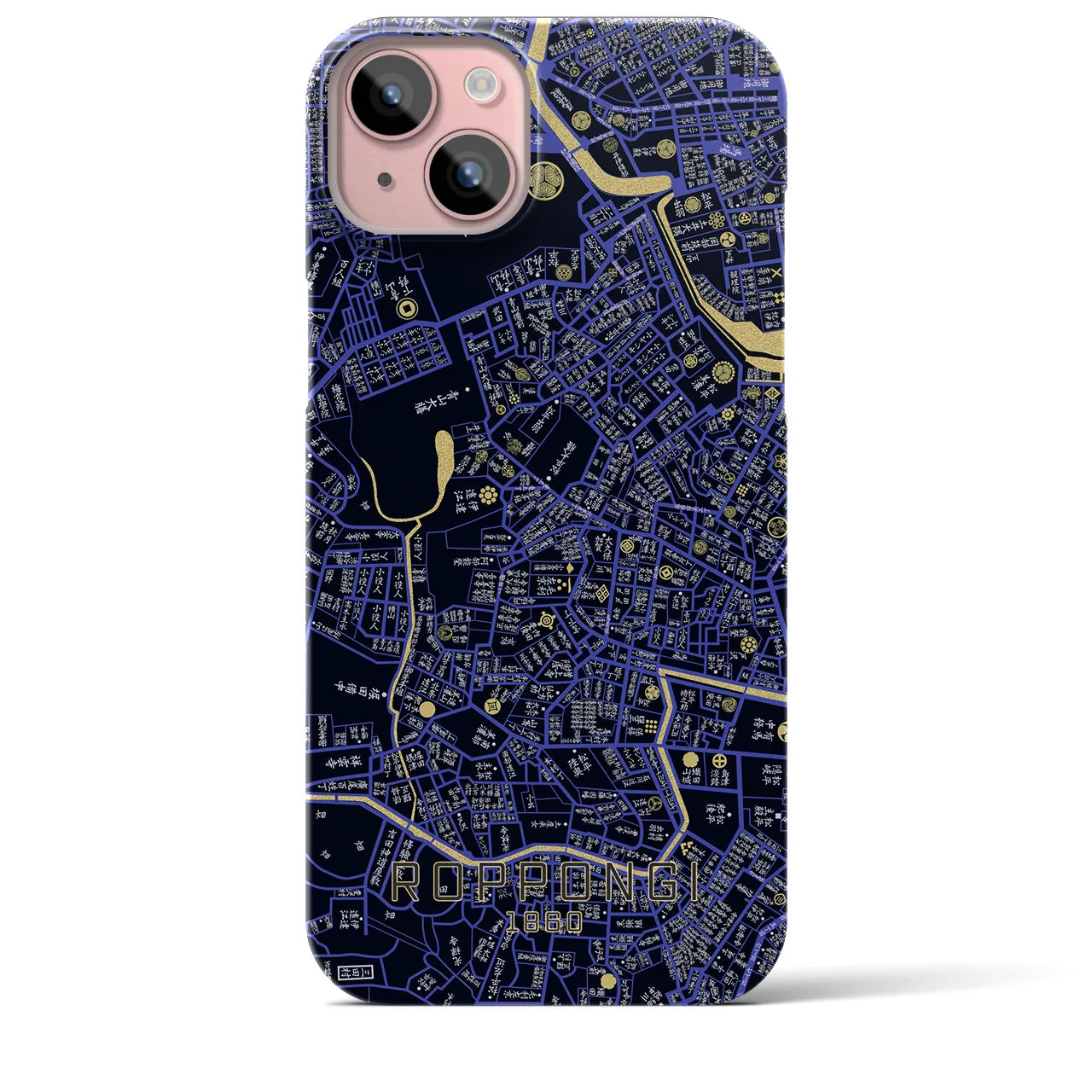 【六本木(東京都)】万延江戸図iPhoneケース(バックカバータイプ)
