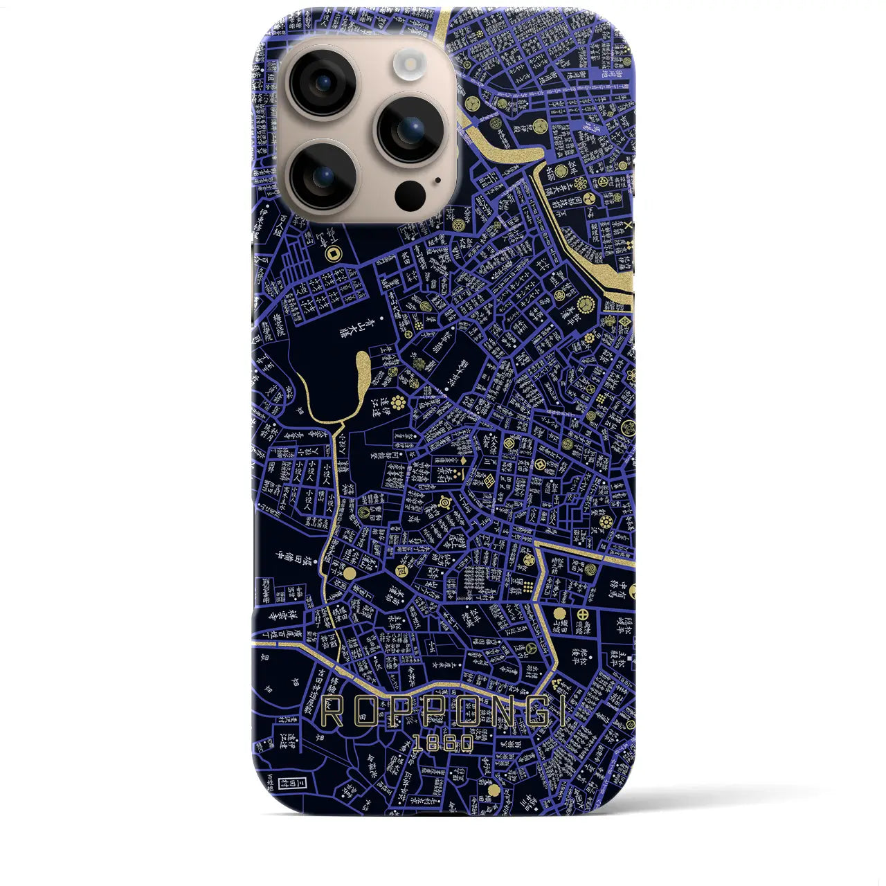 【六本木(東京都)】万延江戸図iPhoneケース(バックカバータイプ)