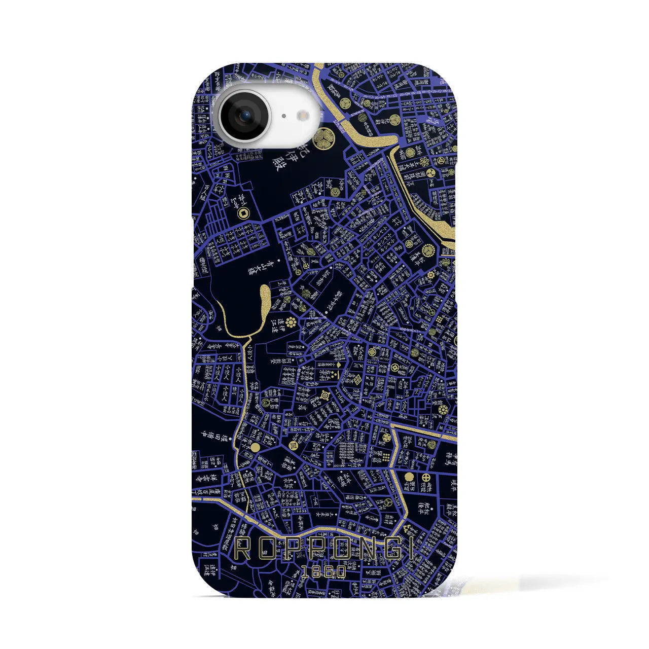 【六本木(東京都)】万延江戸図iPhoneケース(バックカバータイプ)