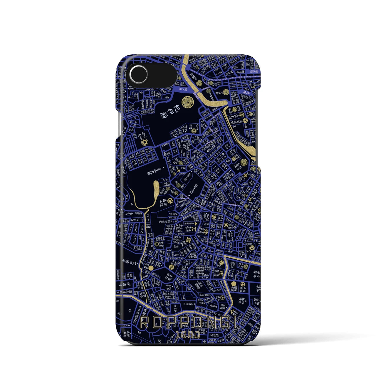 【六本木(東京都)】万延江戸図iPhoneケース(バックカバータイプ)