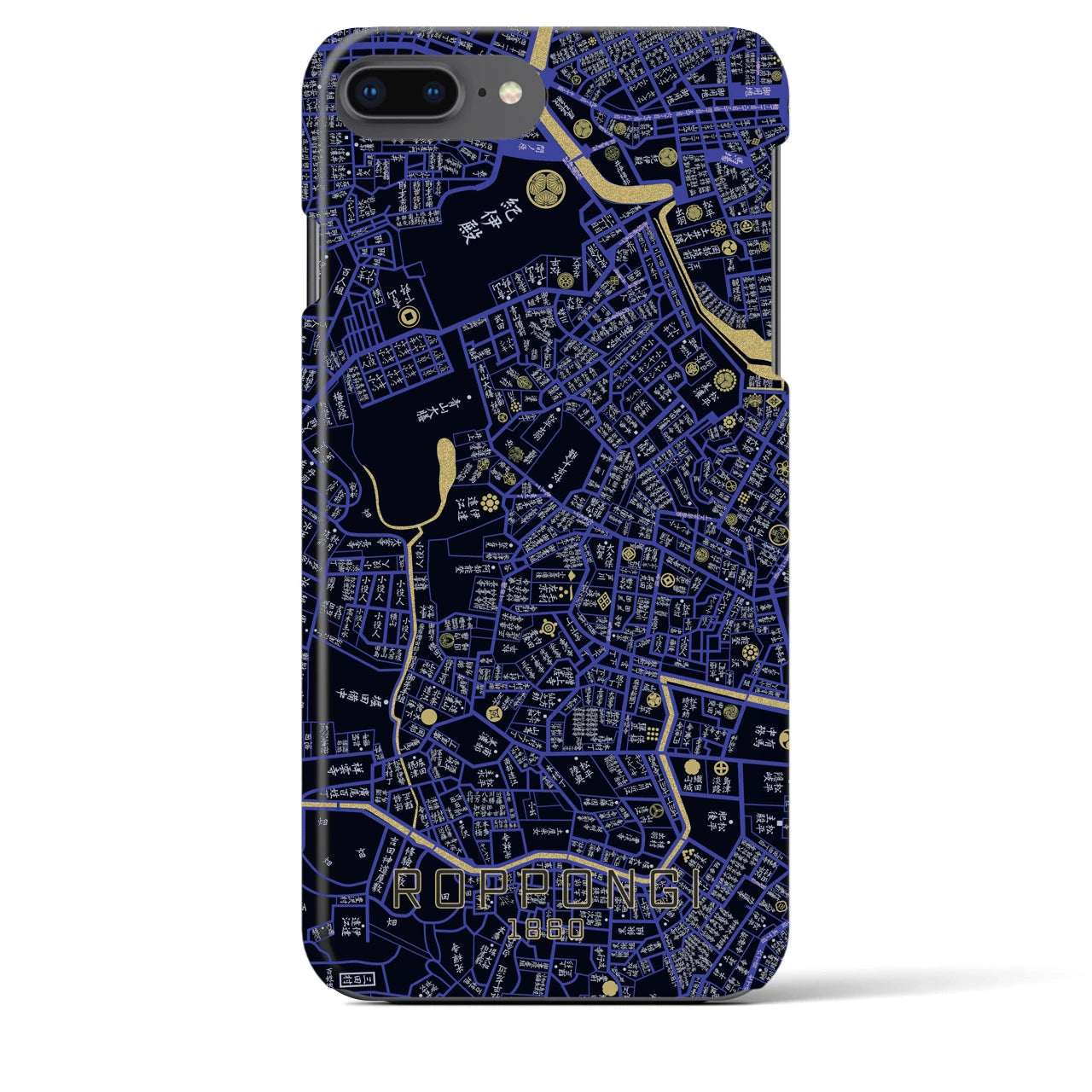 【六本木(東京都)】万延江戸図iPhoneケース(バックカバータイプ)