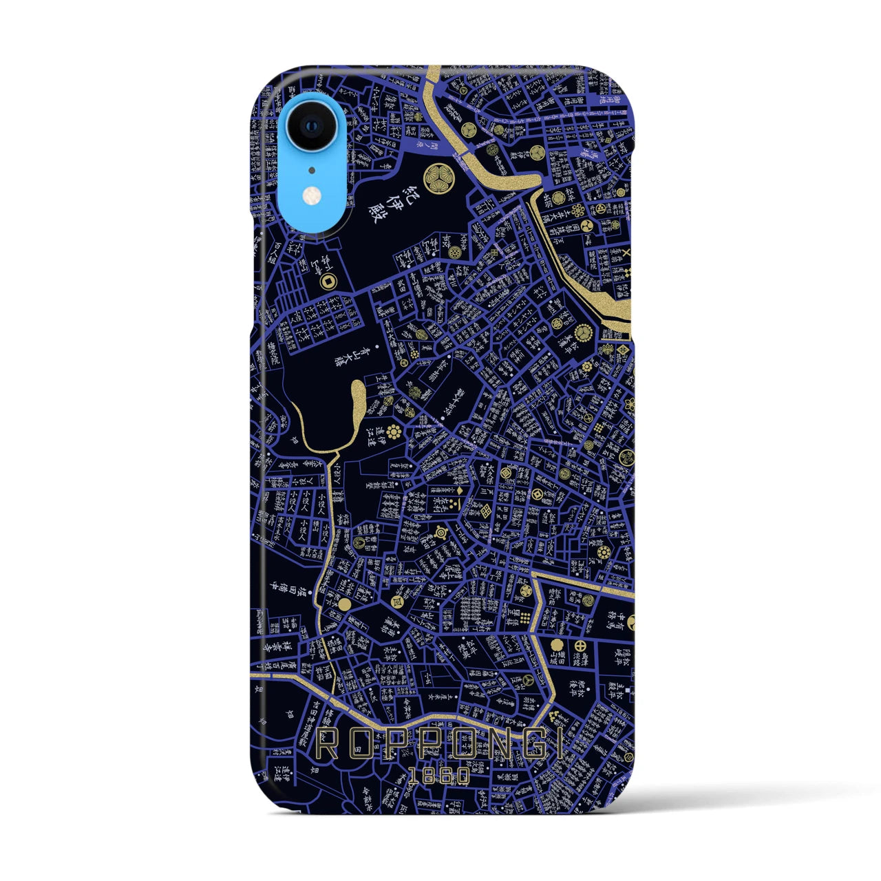 【六本木(東京都)】万延江戸図iPhoneケース(バックカバータイプ)