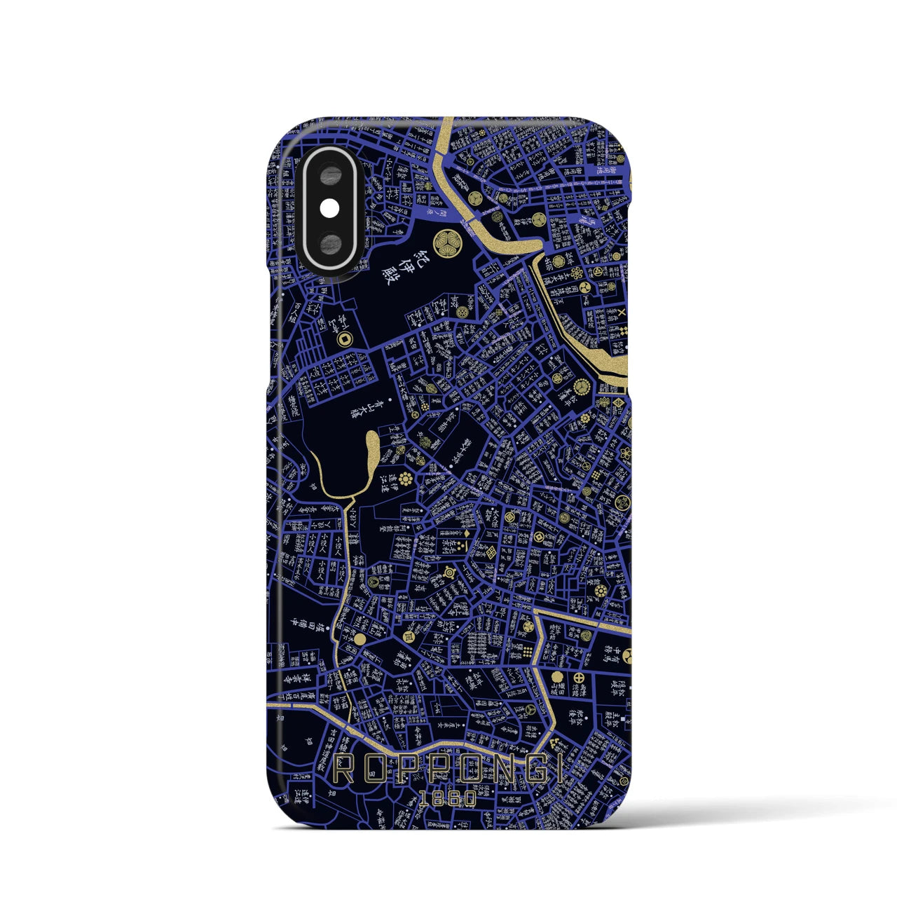 【六本木(東京都)】万延江戸図iPhoneケース(バックカバータイプ)