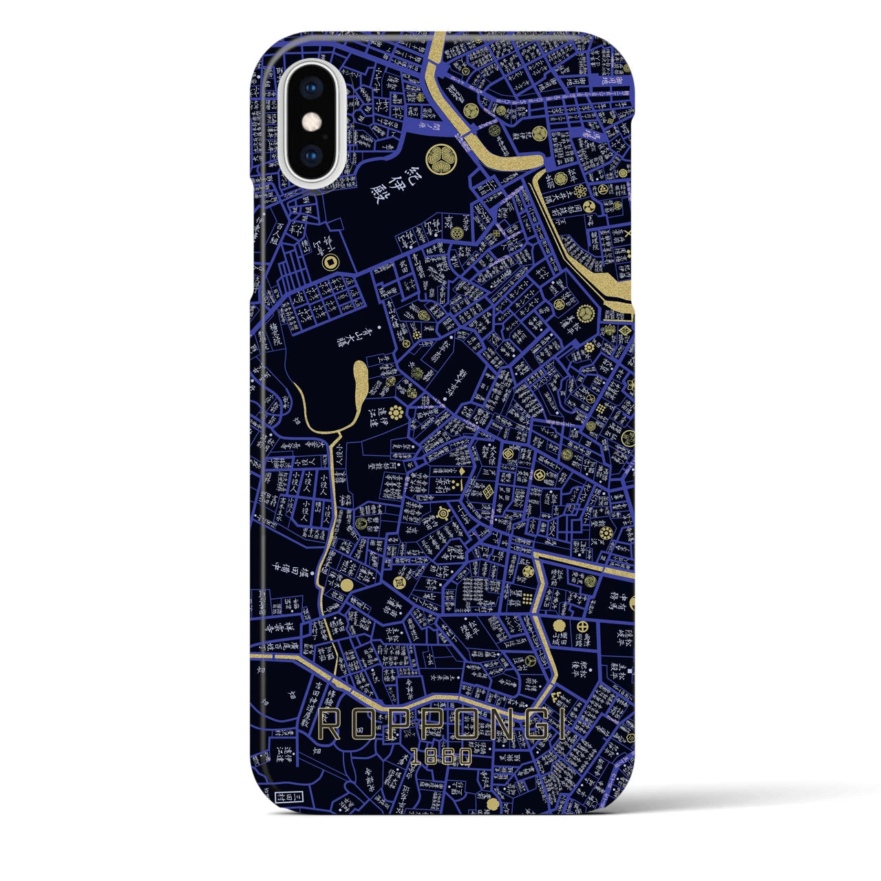 【六本木(東京都)】万延江戸図iPhoneケース(バックカバータイプ)