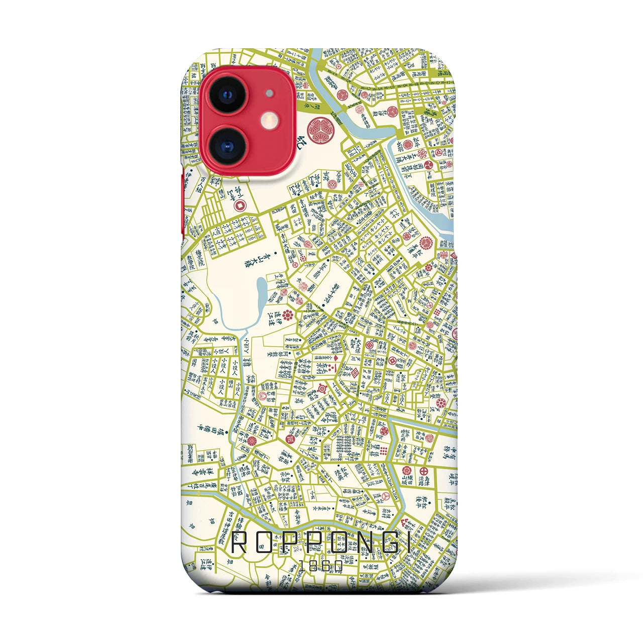 【六本木(東京都)】万延江戸図iPhoneケース(バックカバータイプ)