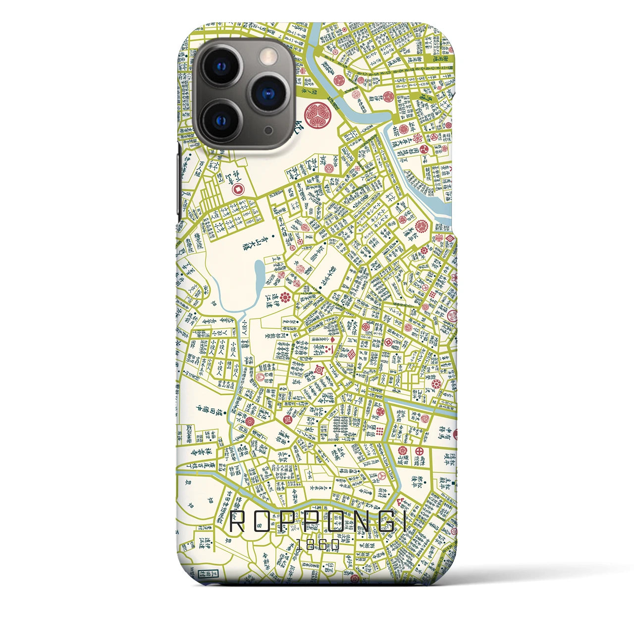 【六本木(東京都)】万延江戸図iPhoneケース(バックカバータイプ)