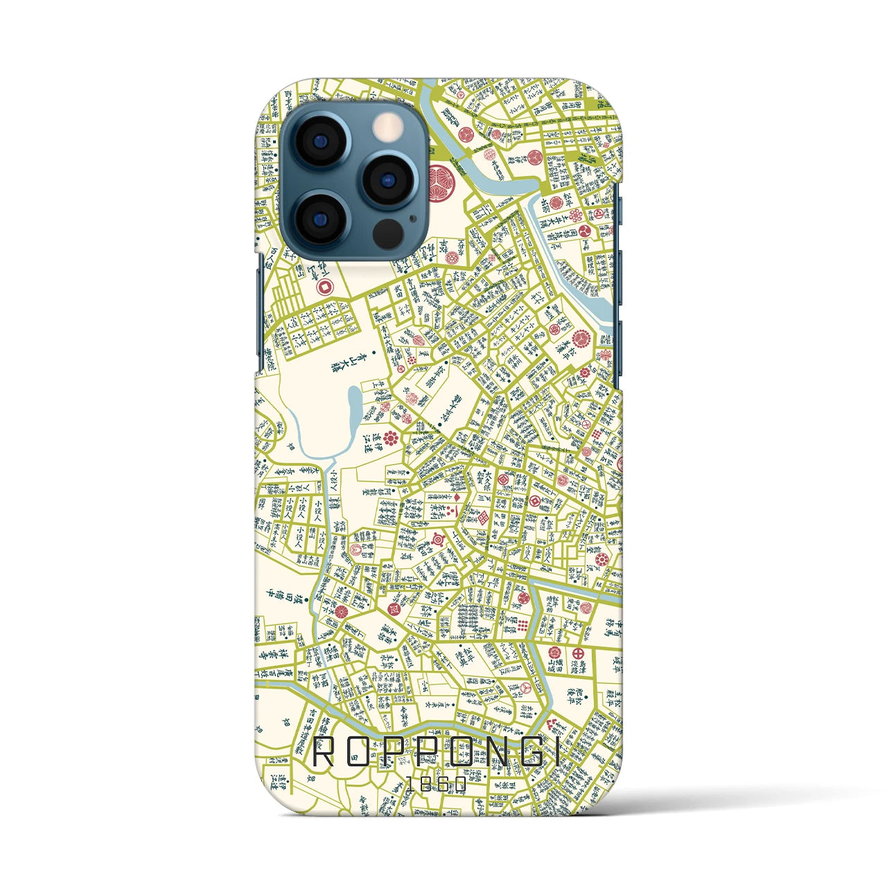 【六本木(東京都)】万延江戸図iPhoneケース(バックカバータイプ)