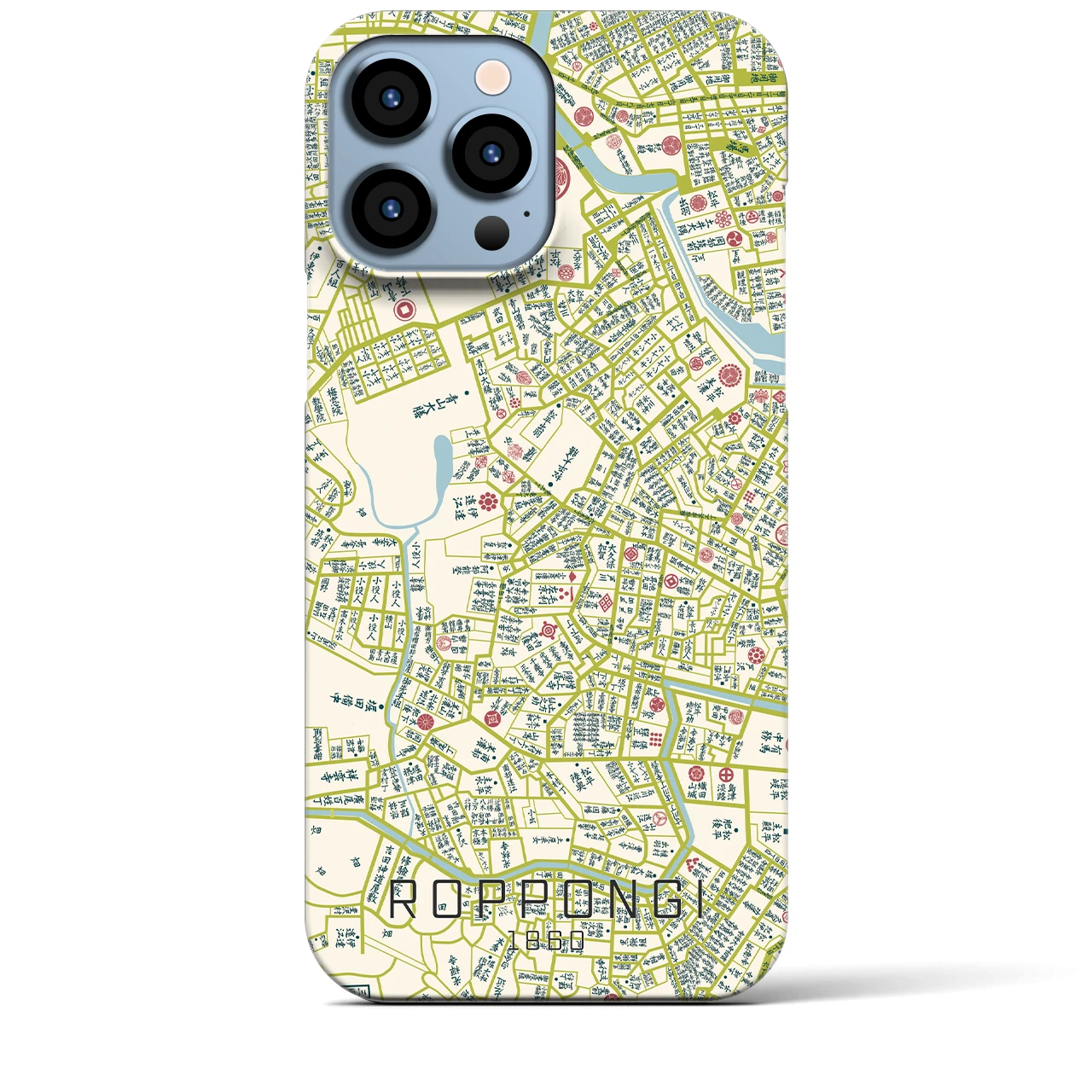 【六本木(東京都)】万延江戸図iPhoneケース(バックカバータイプ)