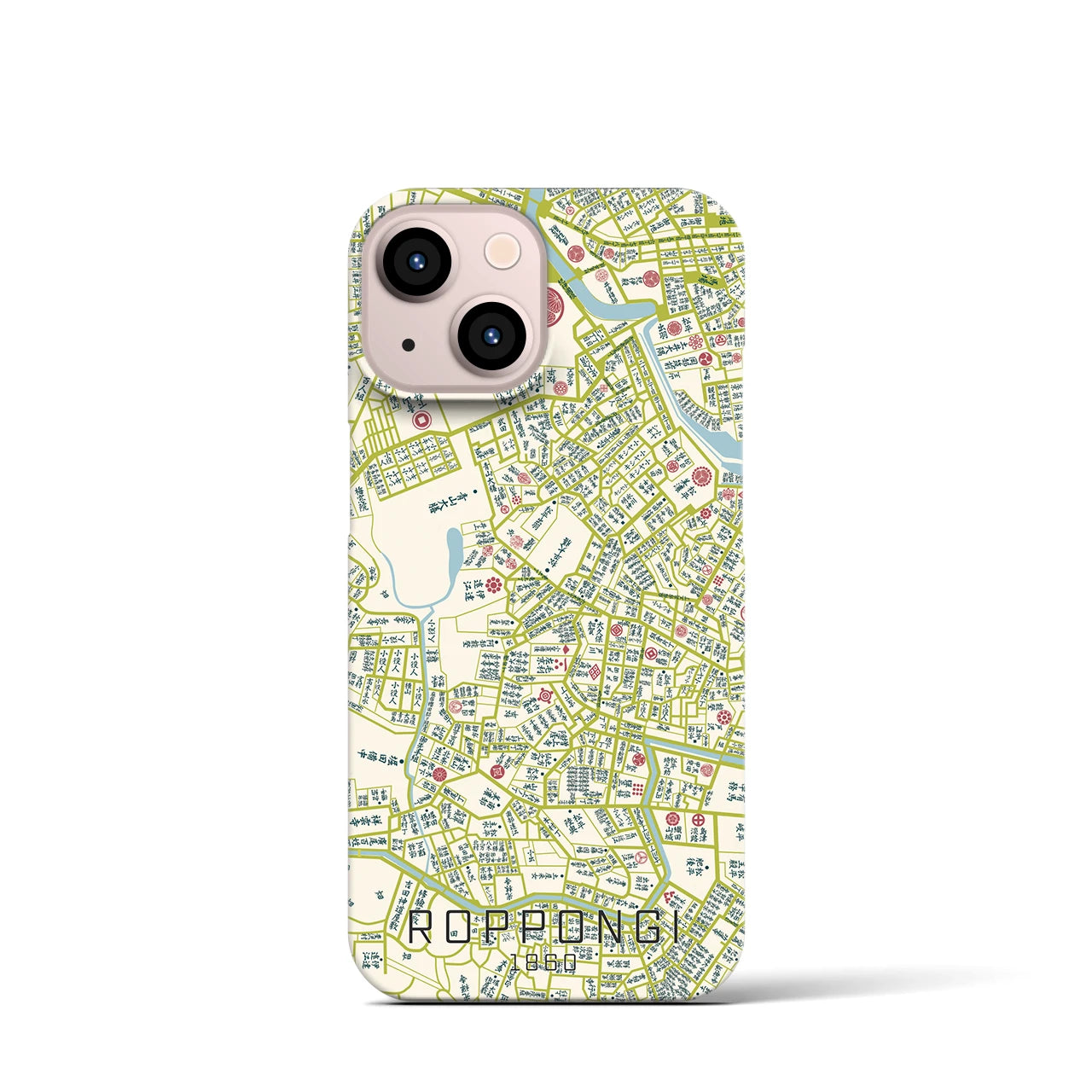 【六本木(東京都)】万延江戸図iPhoneケース(バックカバータイプ)