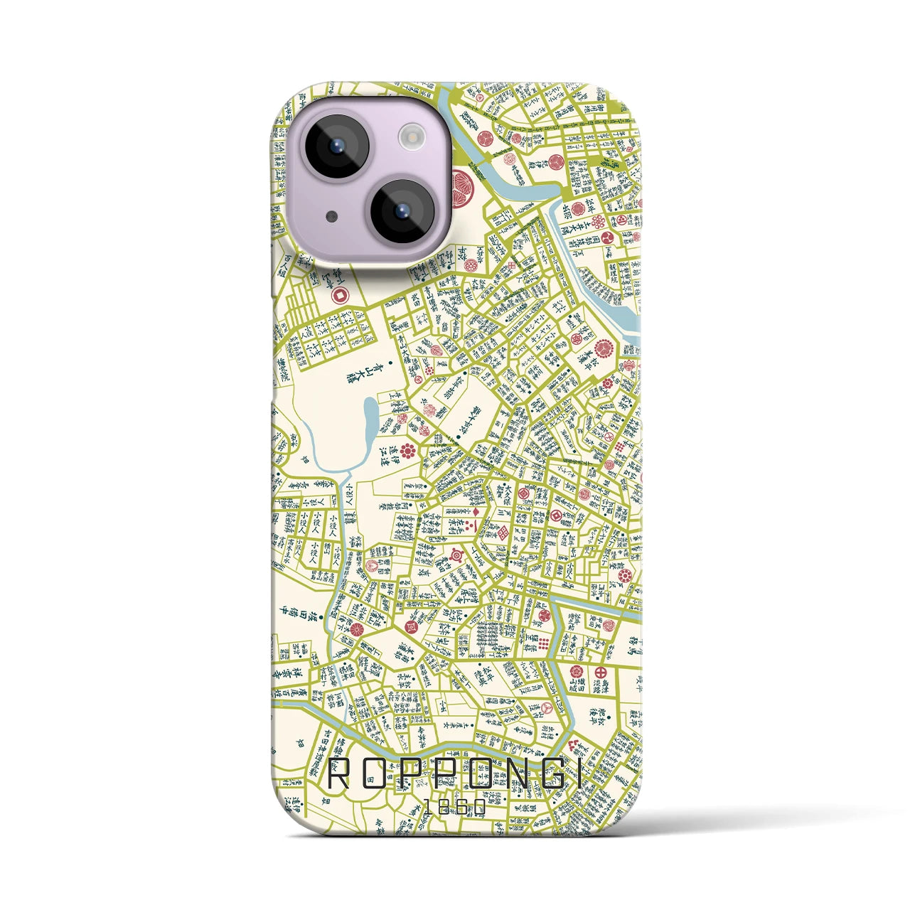【六本木(東京都)】万延江戸図iPhoneケース(バックカバータイプ)