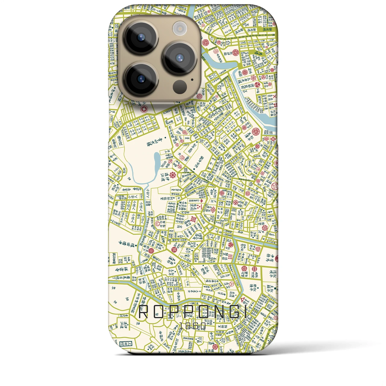 【六本木(東京都)】万延江戸図iPhoneケース(バックカバータイプ)