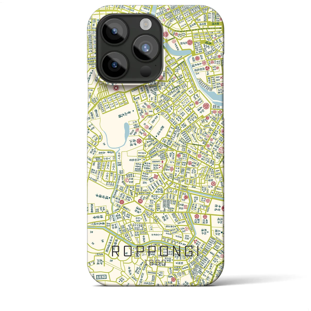 【六本木(東京都)】万延江戸図iPhoneケース(バックカバータイプ)