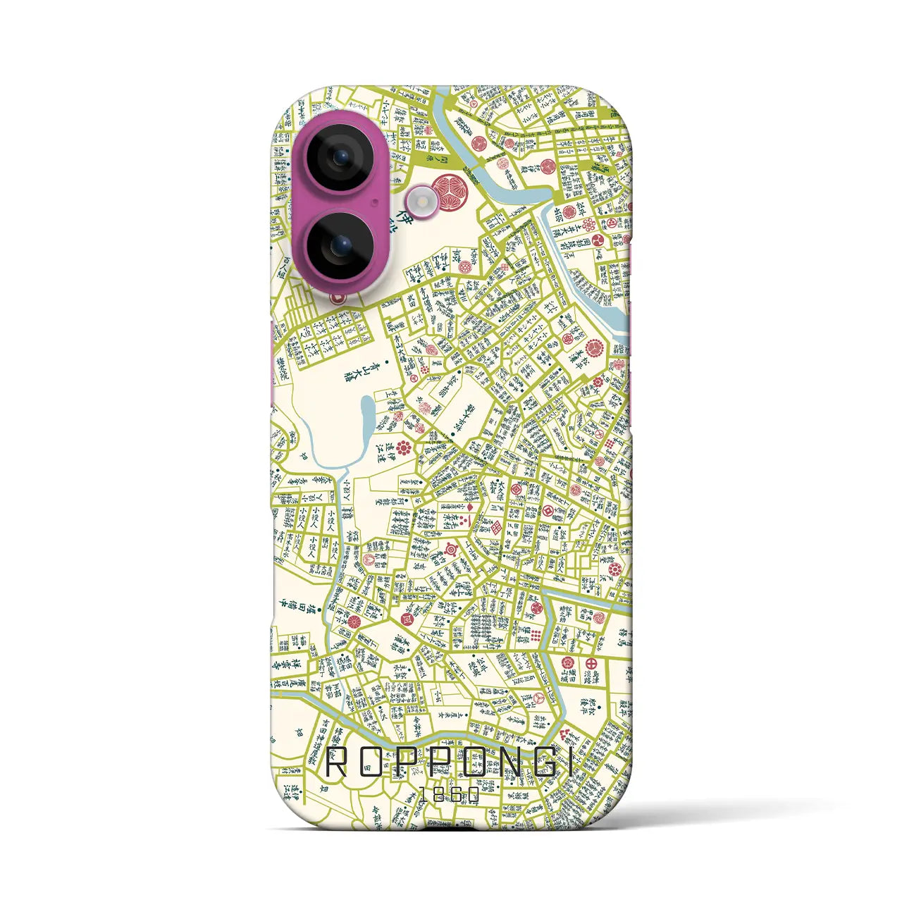 【六本木(東京都)】万延江戸図iPhoneケース(バックカバータイプ)