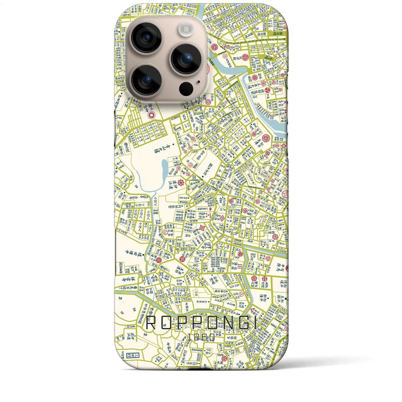 【六本木(東京都)】万延江戸図iPhoneケース(バックカバータイプ)