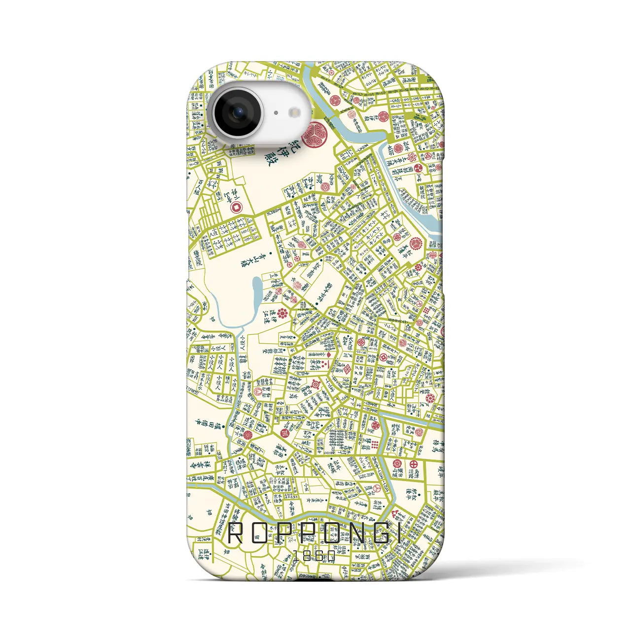 【六本木(東京都)】万延江戸図iPhoneケース(バックカバータイプ)