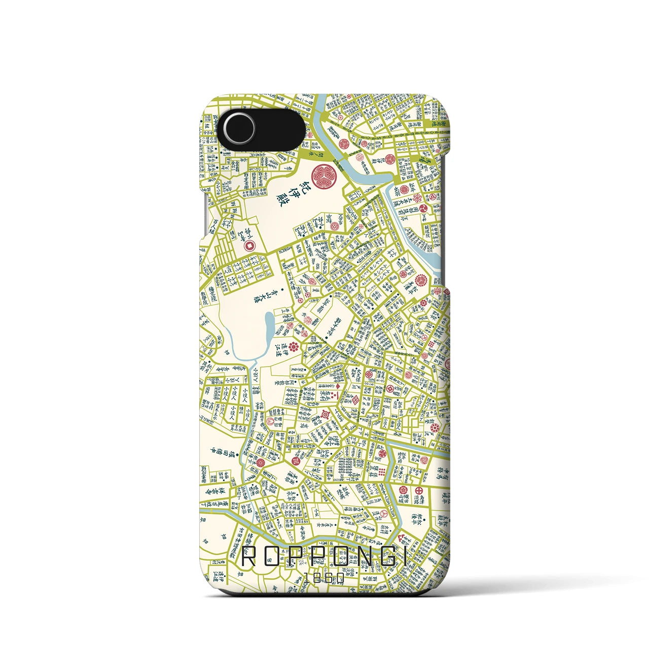 【六本木(東京都)】万延江戸図iPhoneケース(バックカバータイプ)