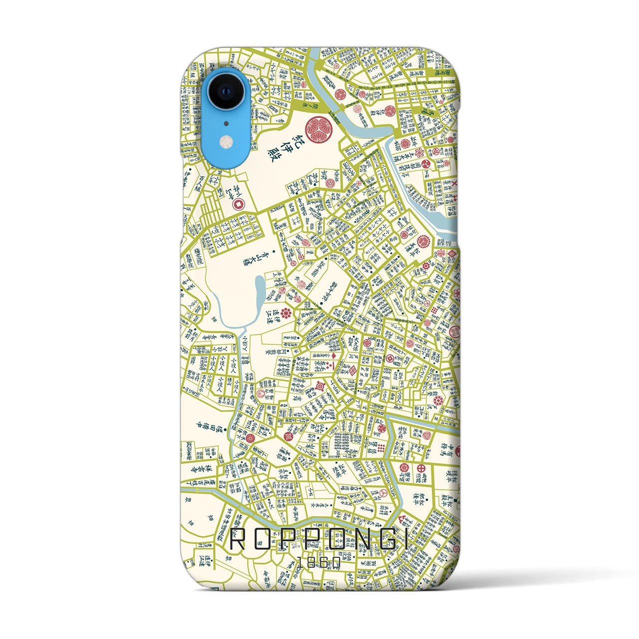 【六本木(東京都)】万延江戸図iPhoneケース(バックカバータイプ)