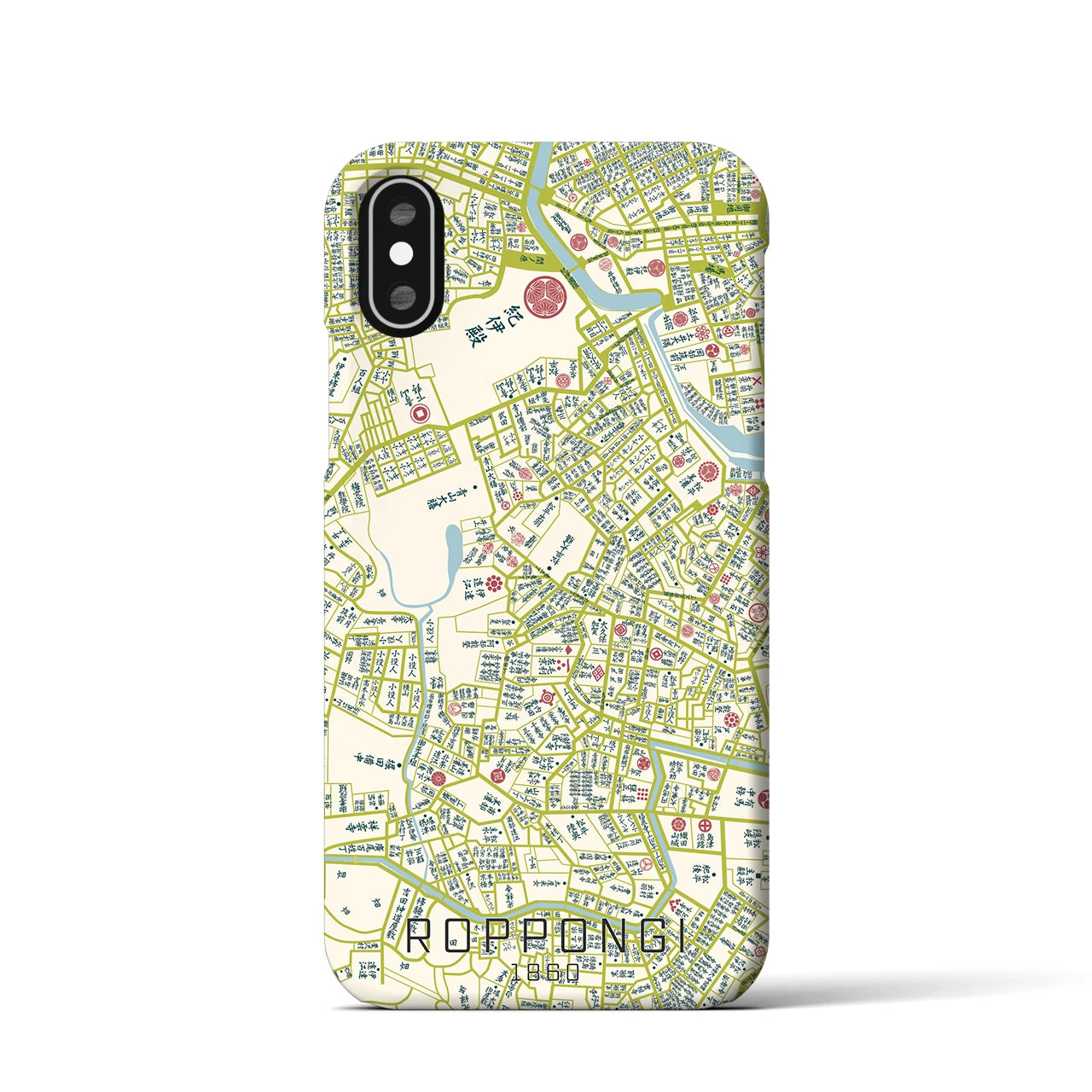 【六本木(東京都)】万延江戸図iPhoneケース(バックカバータイプ)