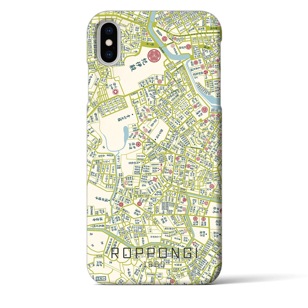 【六本木(東京都)】万延江戸図iPhoneケース(バックカバータイプ)