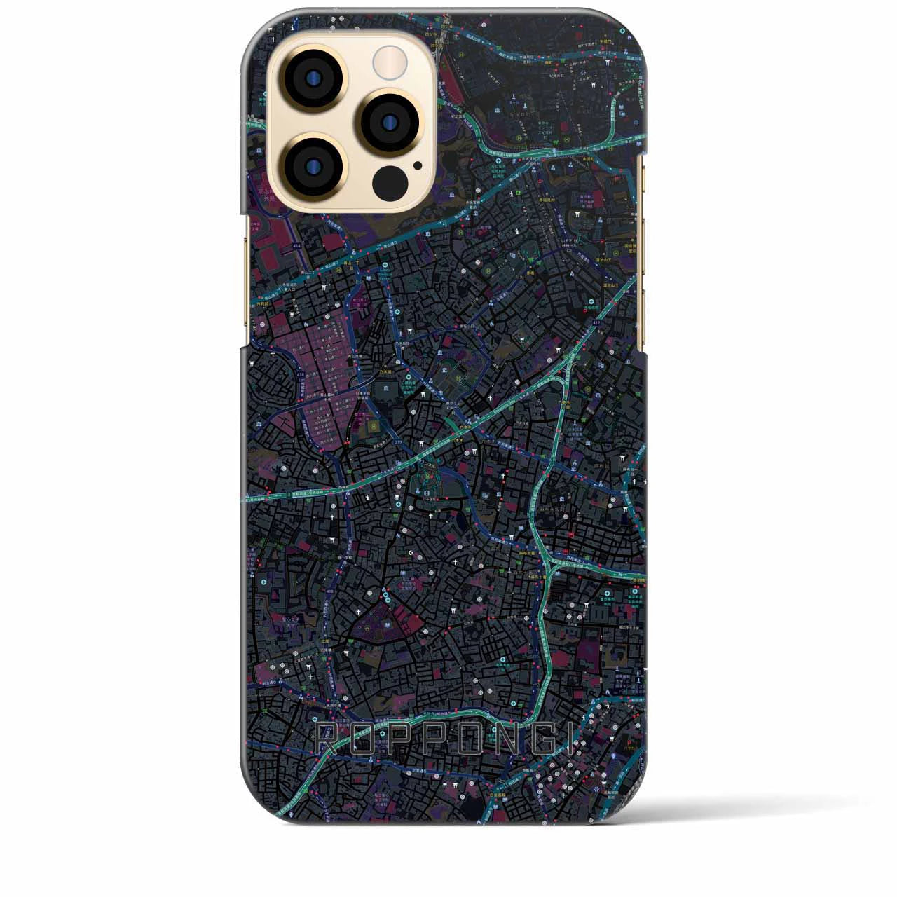 【六本木(東京都)】地図柄iPhoneケース(バックカバータイプ)